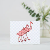 Drei Flamingos Postkarte (Stehend Vorderseite)