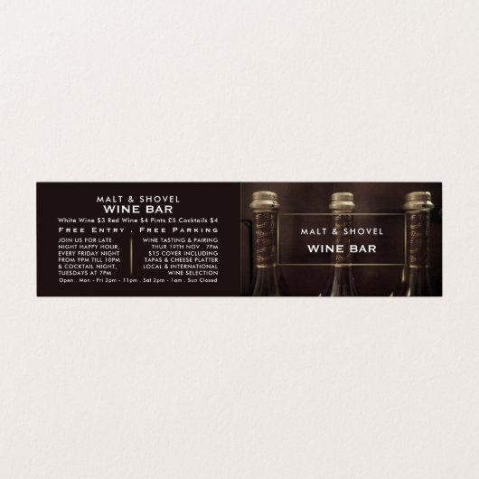 Drei Flaschen Display, Weinkeller/Weinkeller, im D Visitenkarten (Außenseite Aufgefaltet)