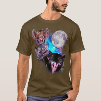 Drei Fledermäuse heulen am Mond T-Shirt