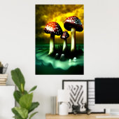 Drei-Fliegenamanita | AI Art Poster (Heimbüro)
