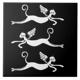 drei fliegende Katzen Fliese