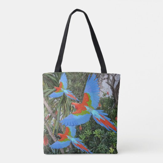 Drei fliegende Macaws Tasche (Rückseite)