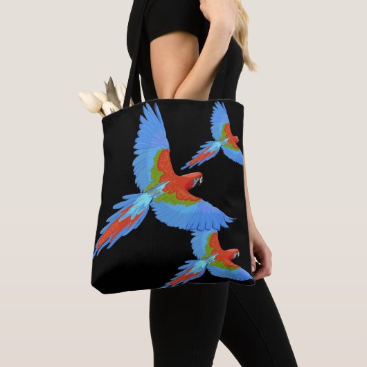 Drei fliegende Macaws Tasche (Von Nahem)