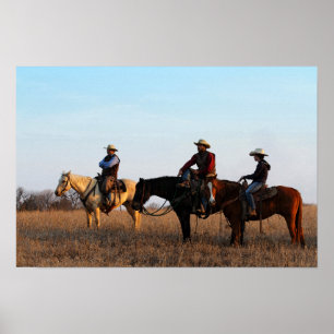 Drei Flint Hills Cowboys Poster