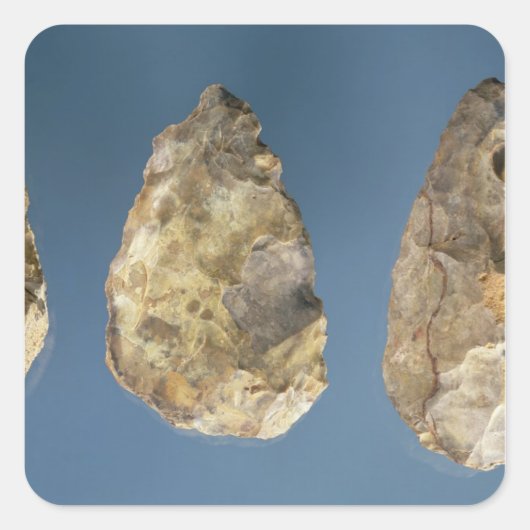 Drei Flintwerkzeuge Quadratischer Aufkleber (Vorderseite)