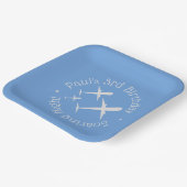 Drei Flugzeuge auf Blue Elegance Fun, Personalisie Pappteller (Gewinkelt)