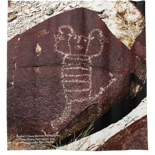 Drei Flüsse Petroglyphen Duschvorhang (Vorderseite)