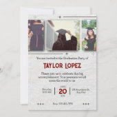 Drei-Foto-Abschluss-Feier Einladung (Vorderseite)