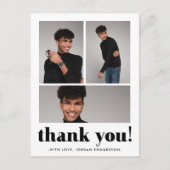 Drei Foto Abschluss Vielen Dank Postcard Postkarte (Vorderseite)