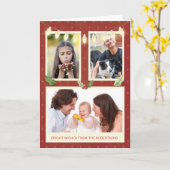 Drei Foto aus dem Namen Light String Red personali Karte (Gelbe Blume)