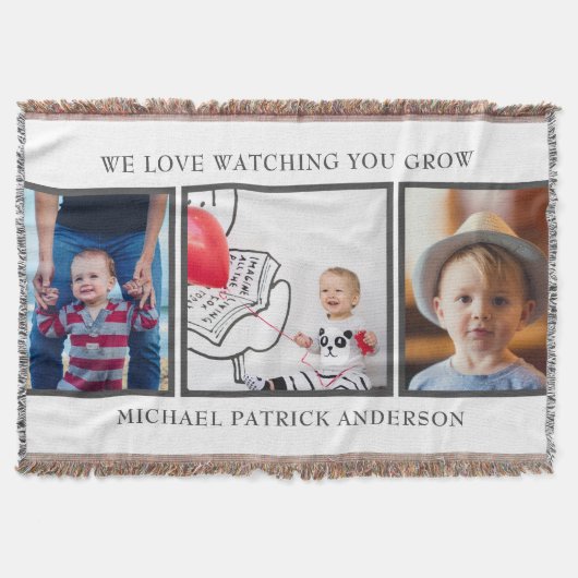 Drei-Foto-Baby-Kind's Cotton-Throw-Decken Decke (Vorderseite)