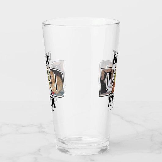 Drei Foto Bester Vater je Individuelle Name Glas (Rechts)