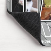 Drei Foto Bester Vater je Individuelle Name Imitat Mousepad (Ecke)