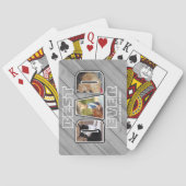 Drei Foto Bester Vater je Individuelle Name Spielk Spielkarten (Rückseite)