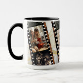 Drei Foto Collage Black and Gold Film Tasse (Links)