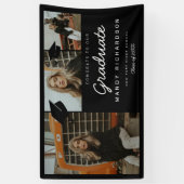 Drei Foto Collage Glückwünsche zum Graduate Black Banner (Vertikal)