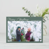 Drei-Foto-Collage Grün Schrift Frohe Weihnachten (Stehend Vorderseite)