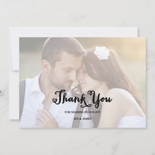 Drei Foto Collage rustikale Hochzeit Dankeschön Ka Dankeskarte (Rückseite)