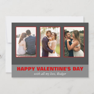 Drei-Foto-Collage Valentinstag Feiertagskarte