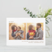 Drei Foto Einfache Typografie Minimalistische Hoch Save The Date (Stehend Vorderseite)