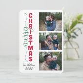 Drei Foto Einfache Weihnachtskarte Feiertagskarte (Stehend Vorderseite)