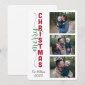 Drei Foto Einfache Weihnachtskarte Feiertagskarte (Vorne/Hinten)