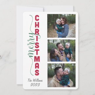 Drei Foto Einfache Weihnachtskarte Feiertagskarte