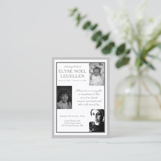 drei Foto-Gedenkkarten Visitenkarte (Stehend Vorderseite)