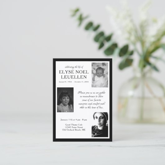 drei Foto-Gedenkkarten Visitenkarte (Stehend Vorderseite)