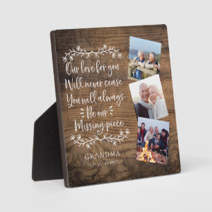 Drei-Foto-Gedenkstätte für die Holzfamilie Fotoplatte