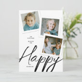 DREI FOTO HANUKKAH KARTE (Stehend Vorderseite)