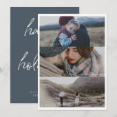 Drei Foto Happy Holidays Feiertagskarte (Vorne/Hinten)