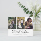 Drei-Foto-Kalligraphie-Skript Vielen Dank | Postkarte (Stehend Vorderseite)