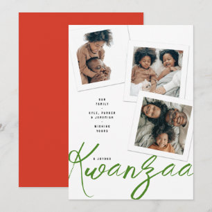 DREI-FOTO-KWANZA-FEIERKARTEN FEIERTAGSKARTE