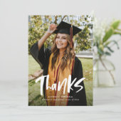 Drei Foto Moderner Kalligrafie Foto Abschluss Dankeskarte (Stehend Vorderseite)