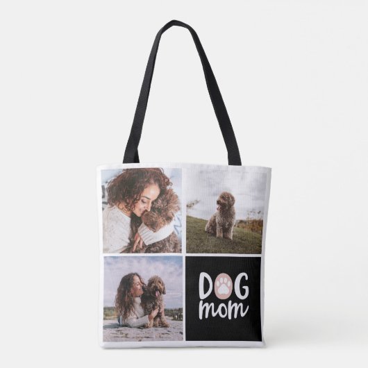 Drei Foto Pawprint Dog Mama Totbeutel Tasche (Rückseite)