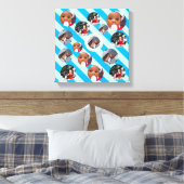 Drei Foto Personalisiert Blue Strip Fab Weihnachte Leinwanddruck (Insitu (Schlafzimmer))