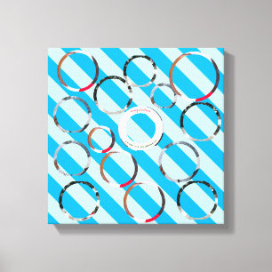 Drei Foto Personalisiert Blue Strip Fab Weihnachte Leinwanddruck