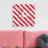 Drei Foto Personalisiert Red Strip Fab Weihnachten Leinwanddruck (Insitu (Wohnzimmer))