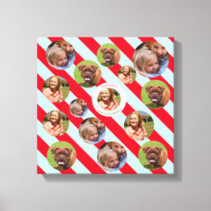 Drei Foto Personalisiert Red Strip Fab Weihnachten Leinwanddruck