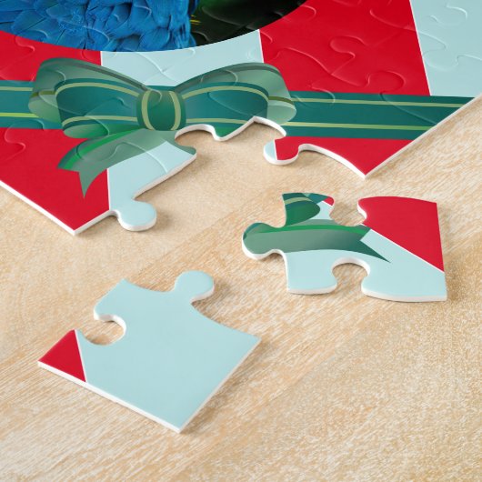 Drei Foto Personalisiert Red Strip Fab Weihnachten Puzzle (Seite)