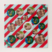 Drei Foto Personalisiert Red Strip Fab Weihnachten Puzzle (Horizontal)