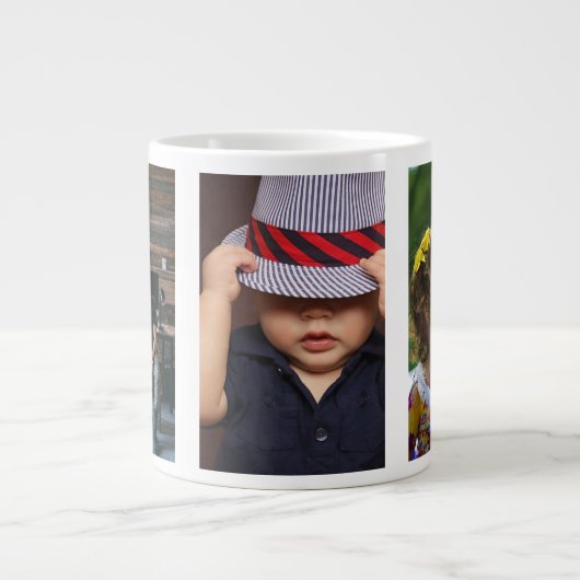 Drei Foto Personalisierte Benutzerdefiniert Jumbo-Tasse (Vorderseite)