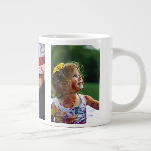Drei Foto Personalisierte Benutzerdefiniert Jumbo-Tasse (Rechts)