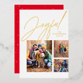 Drei Foto Rotgoldfamilie Weihnachten Folien Feiertagskarte
