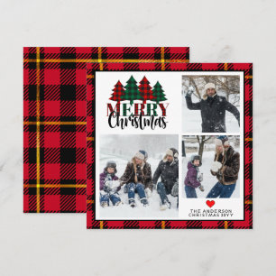 Drei-Foto-Weihnachts-Plaid Gruß zur Saison Feiertagskarte