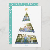 Drei Foto Weihnachtsbaum Moderne Weihnachtskarte Feiertagskarte (Vorne/Hinten)