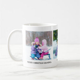 Drei-Foto-Weihnachtsgeschenktasse für Großmütter Kaffeetasse