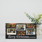 Drei Foto Weihnachtslichtkarte Feiertagskarte (Stehend Vorderseite)
