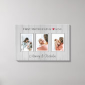 Drei FotoCollage Erster Muttertag Leinwanddruck (Vorderseite)